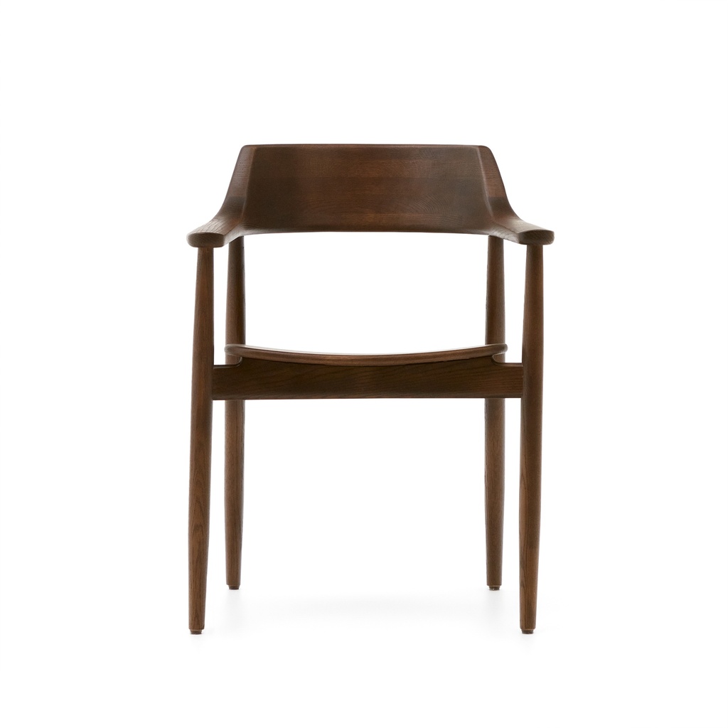 Fondes chair in solid oak wood with walnut finish FSC Mix Credit