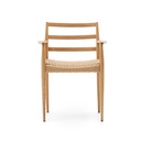 Analy chair with armrests in solid oak wood in a natural finish and rope cord seat FSC 100%