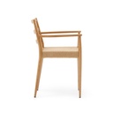 Analy chair with armrests in solid oak wood in a natural finish and rope cord seat FSC 100%
