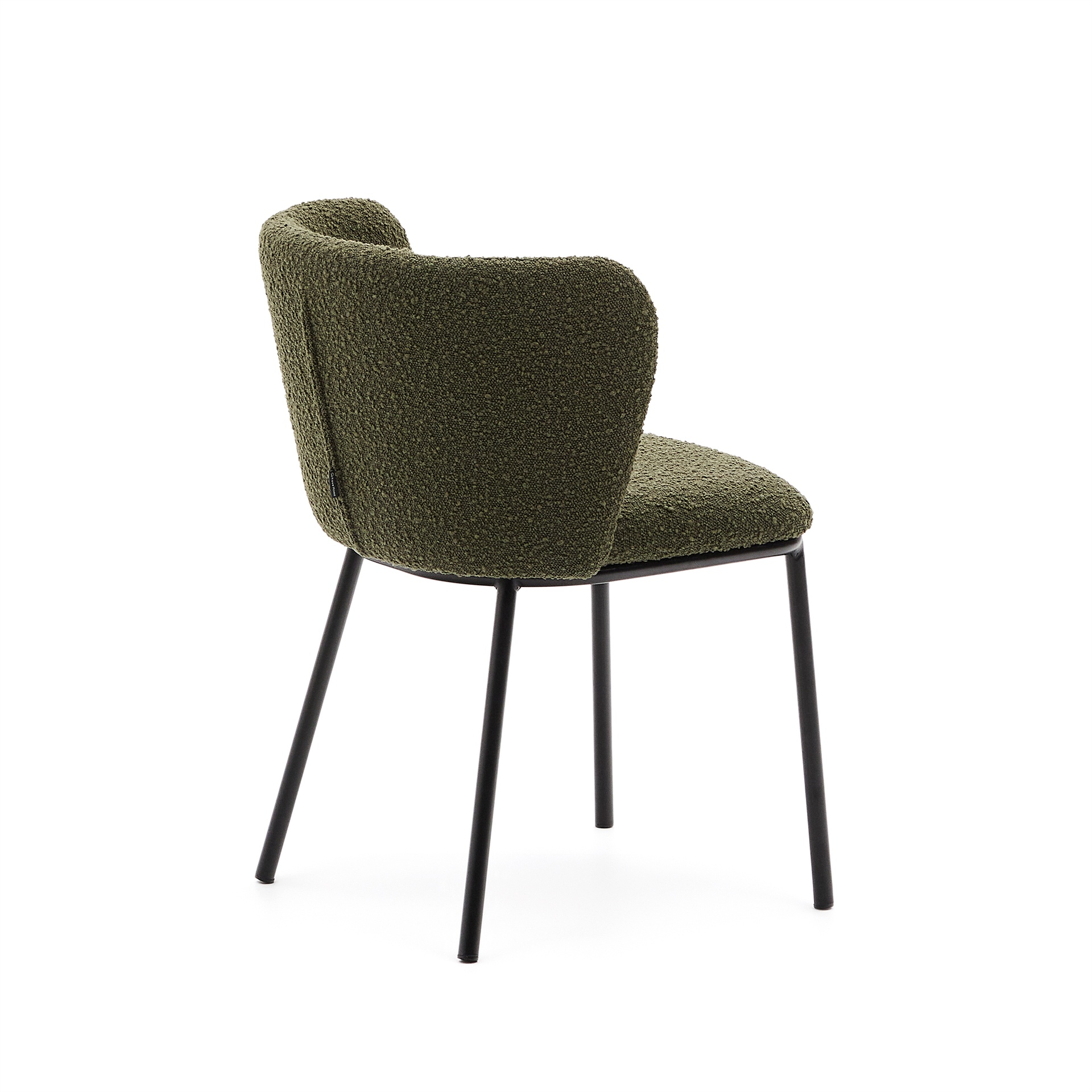 Ciselia chair in green bouclé and black steel, FSC Mix Credit