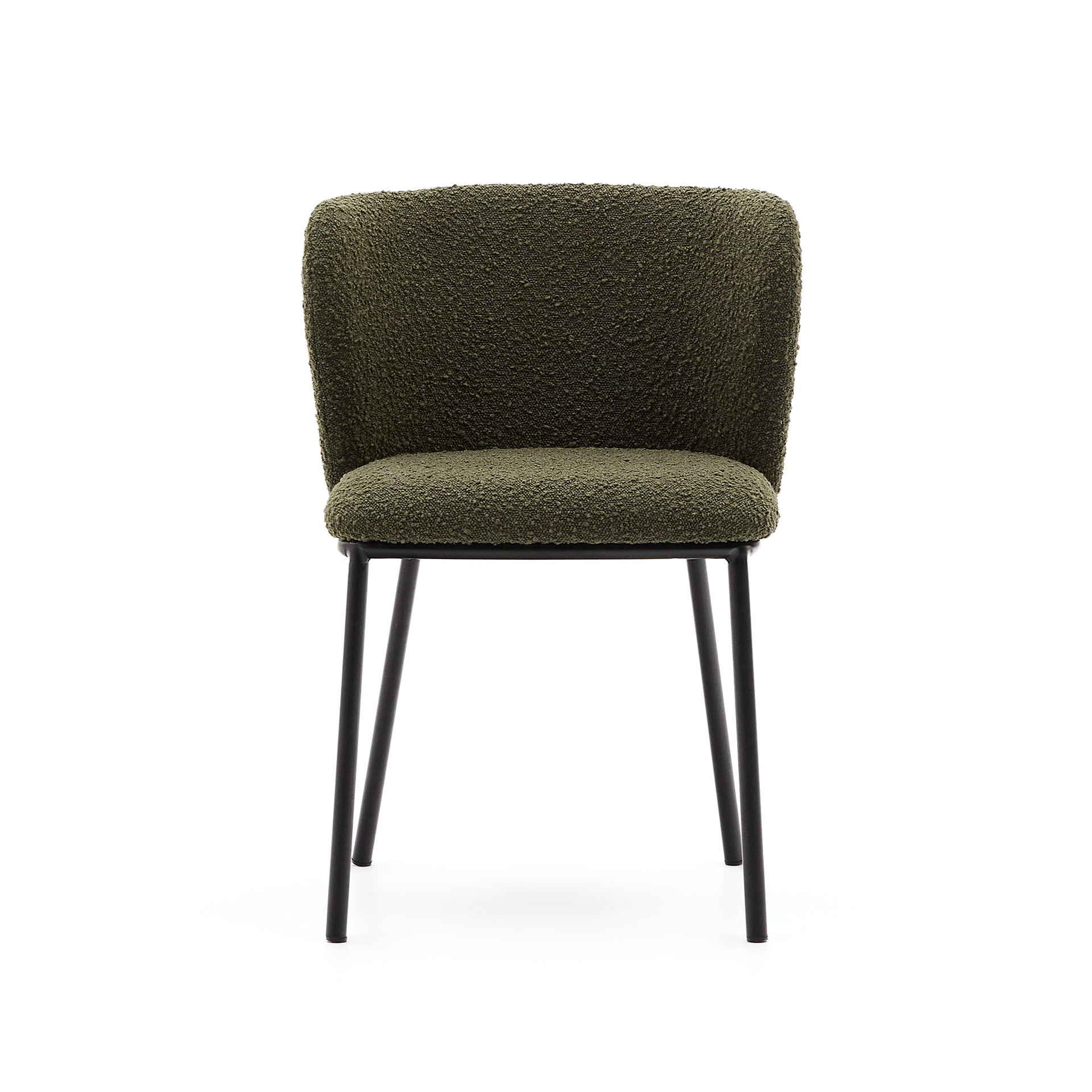 Ciselia chair in green bouclé and black steel, FSC Mix Credit