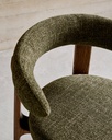 Granite chair in green chenille and with solid ash wood in a walnut finish FSC 100%