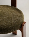 Granite chair in green chenille and with solid ash wood in a walnut finish FSC 100%