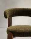 Granite chair in green chenille and with solid ash wood in a walnut finish FSC 100%