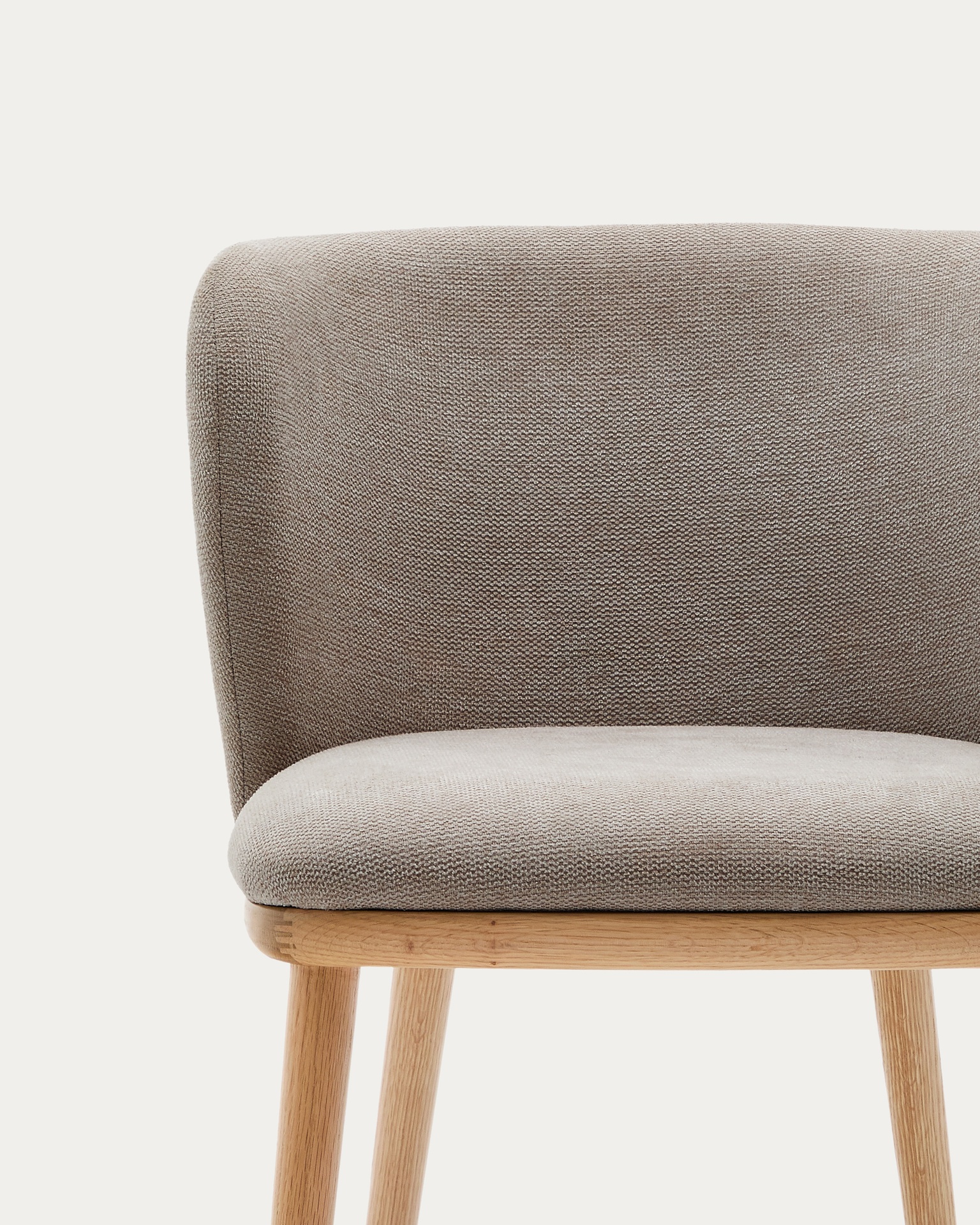 Ciselia chair brown chenille and solid ash wood natural tone finish FSC Mix Credit