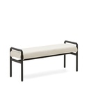 Macaret bench with removable cover solid oak wood with black finish 120 cm FSC Mix Credit