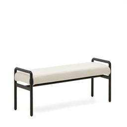 Macaret bench with removable cover solid oak wood with black finish 120 cm FSC Mix Credit