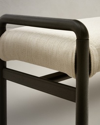 Macaret bench with removable cover solid oak wood with black finish 120 cm FSC Mix Credit
