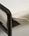 Macaret bench with removable cover solid oak wood with black finish 120 cm FSC Mix Credit