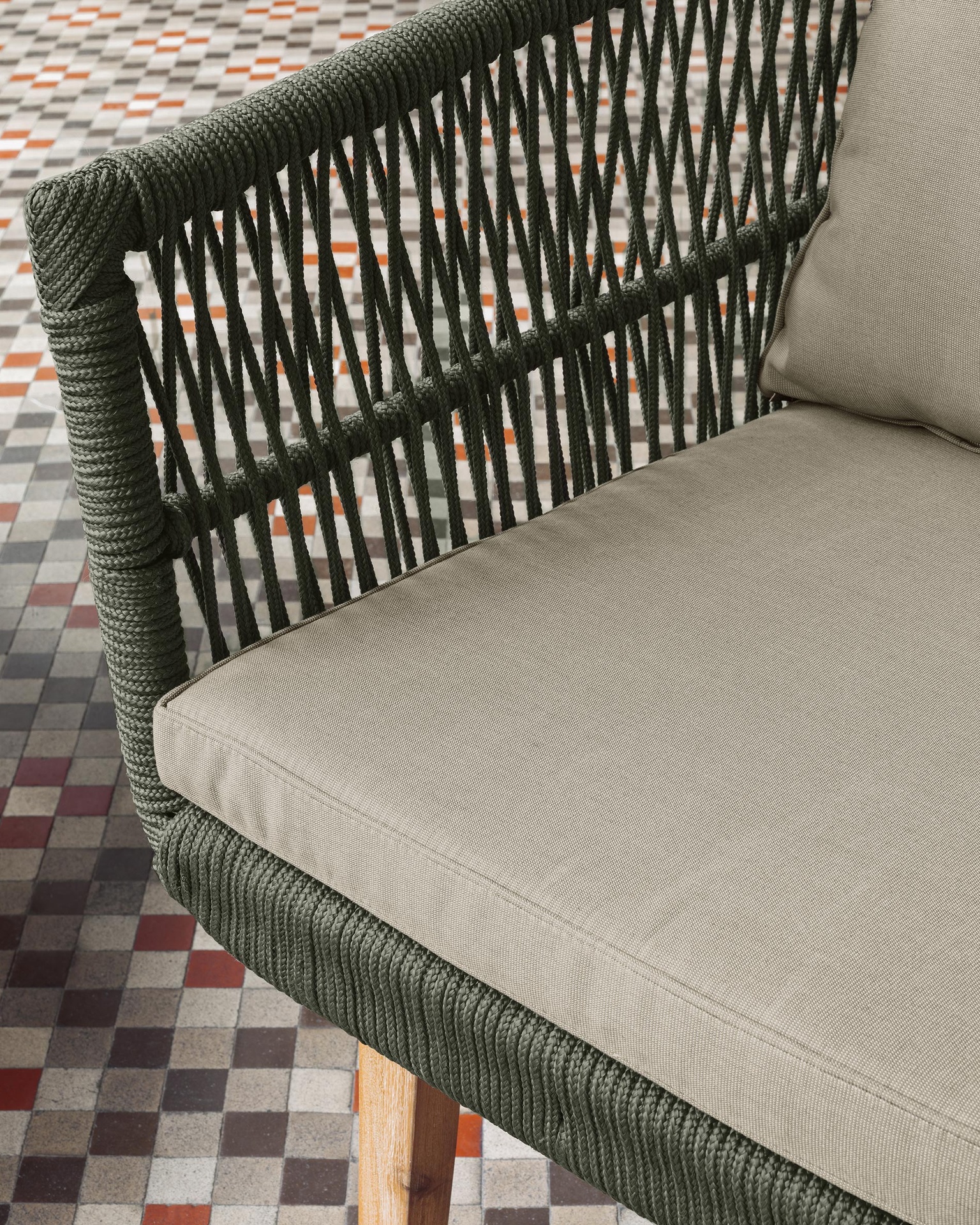 Inti 2 seater sofa with 2 green cord armchairs, FSC 100%