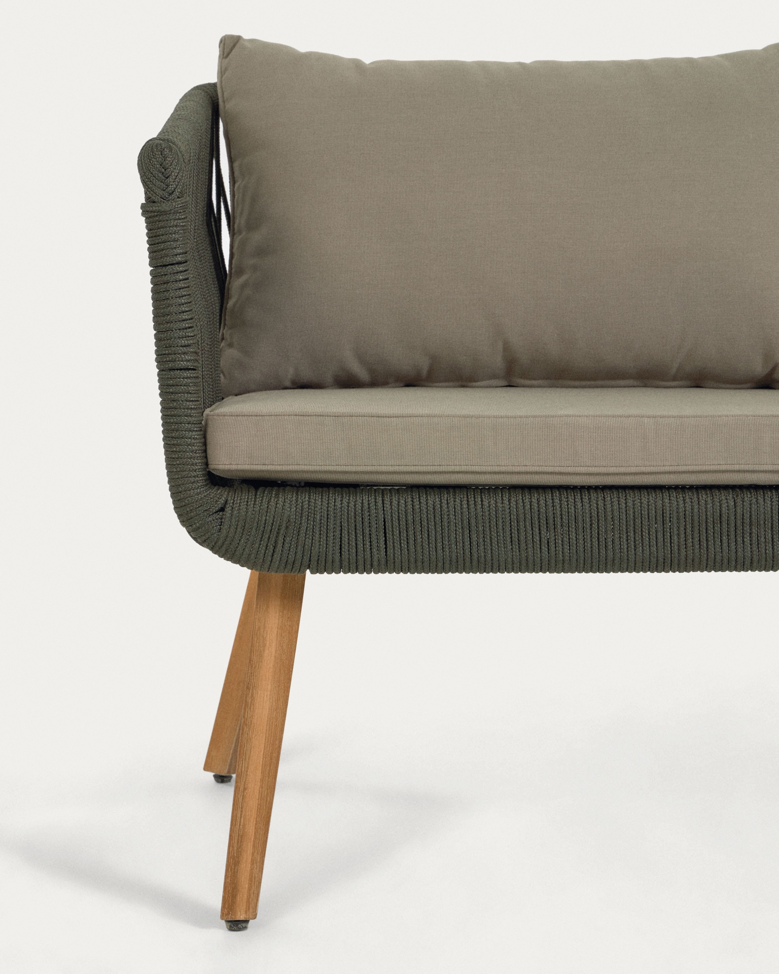 Inti 2 seater sofa with 2 green cord armchairs, FSC 100%