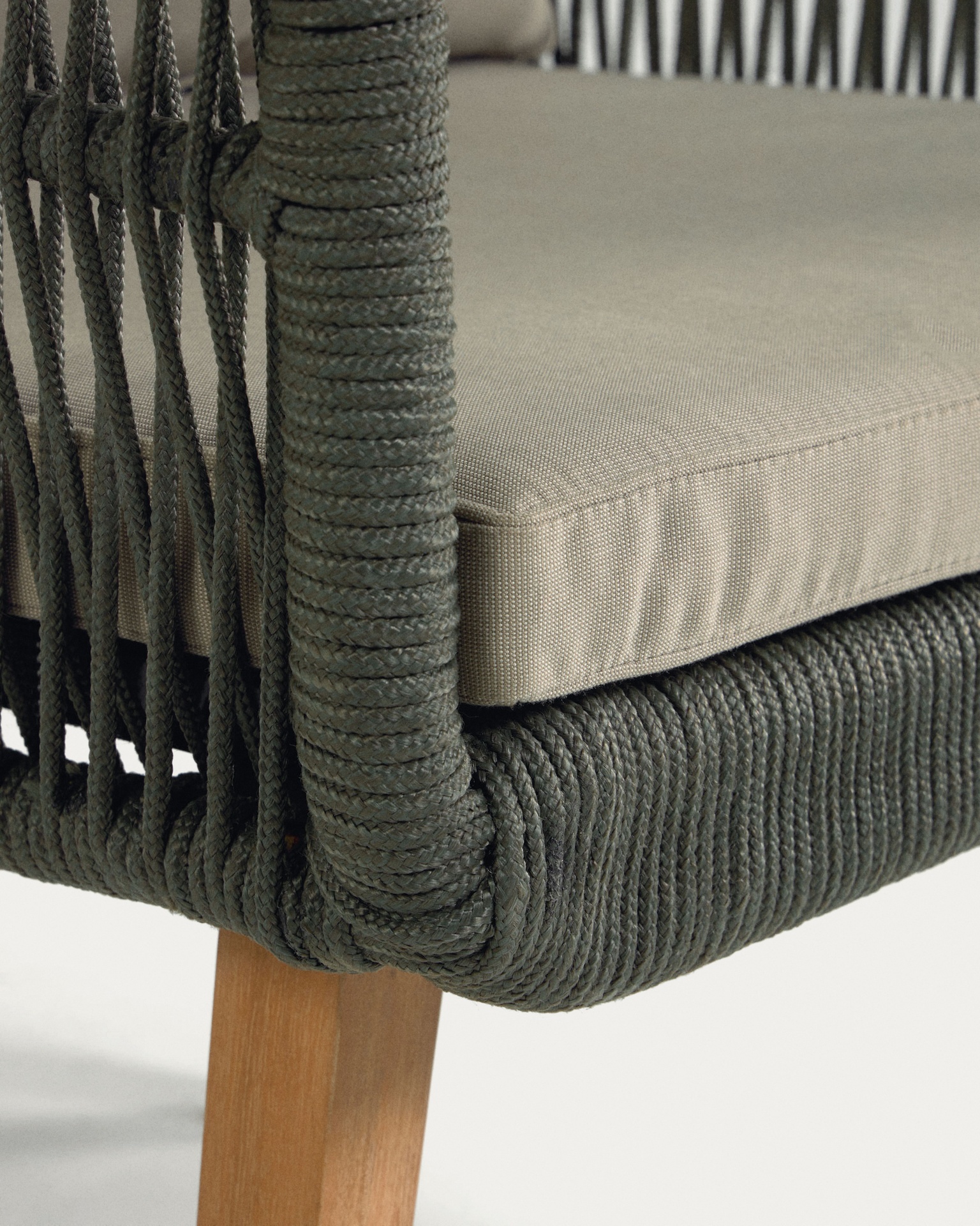 Inti 2 seater sofa with 2 green cord armchairs, FSC 100%