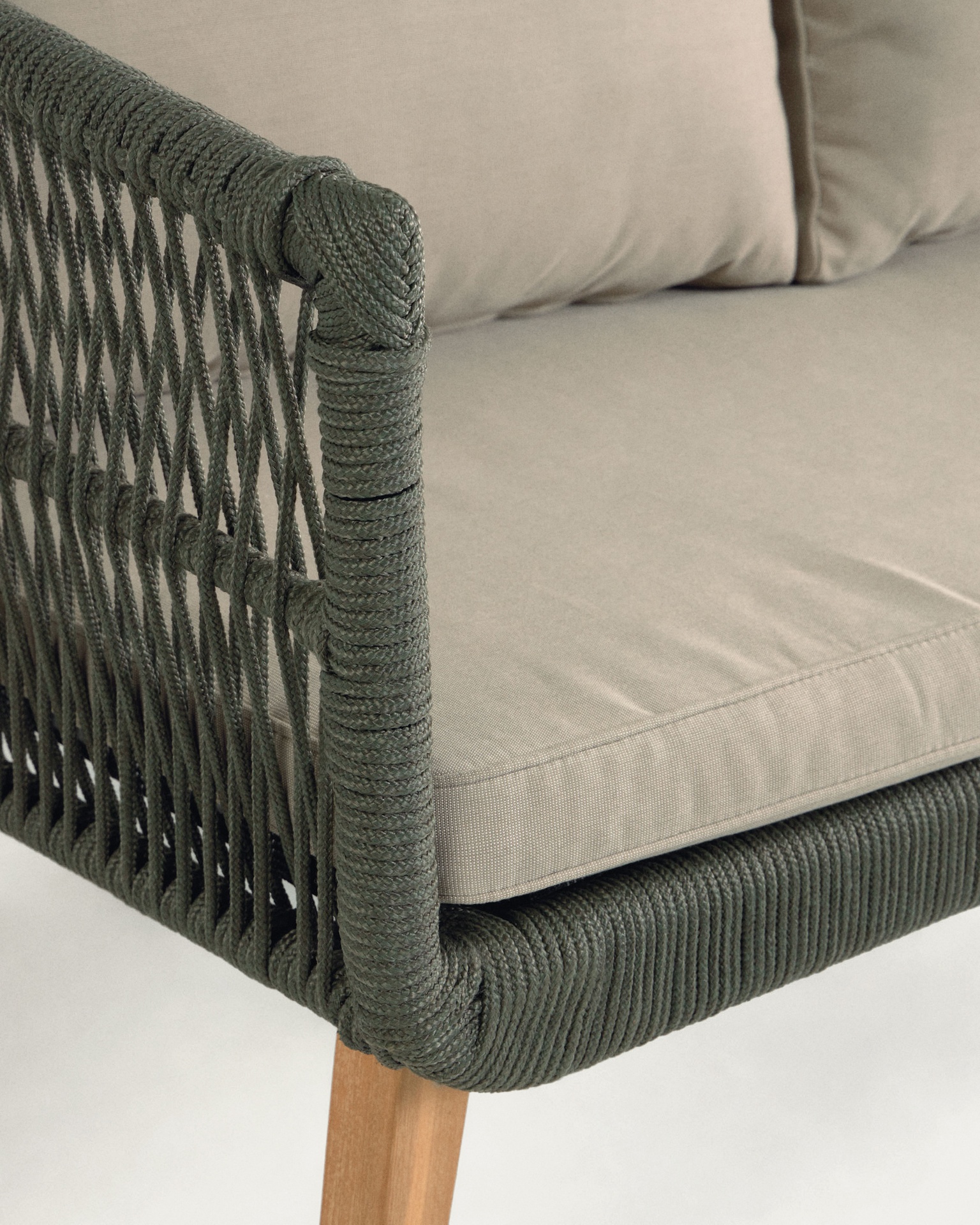 Inti 2 seater sofa with 2 green cord armchairs, FSC 100%