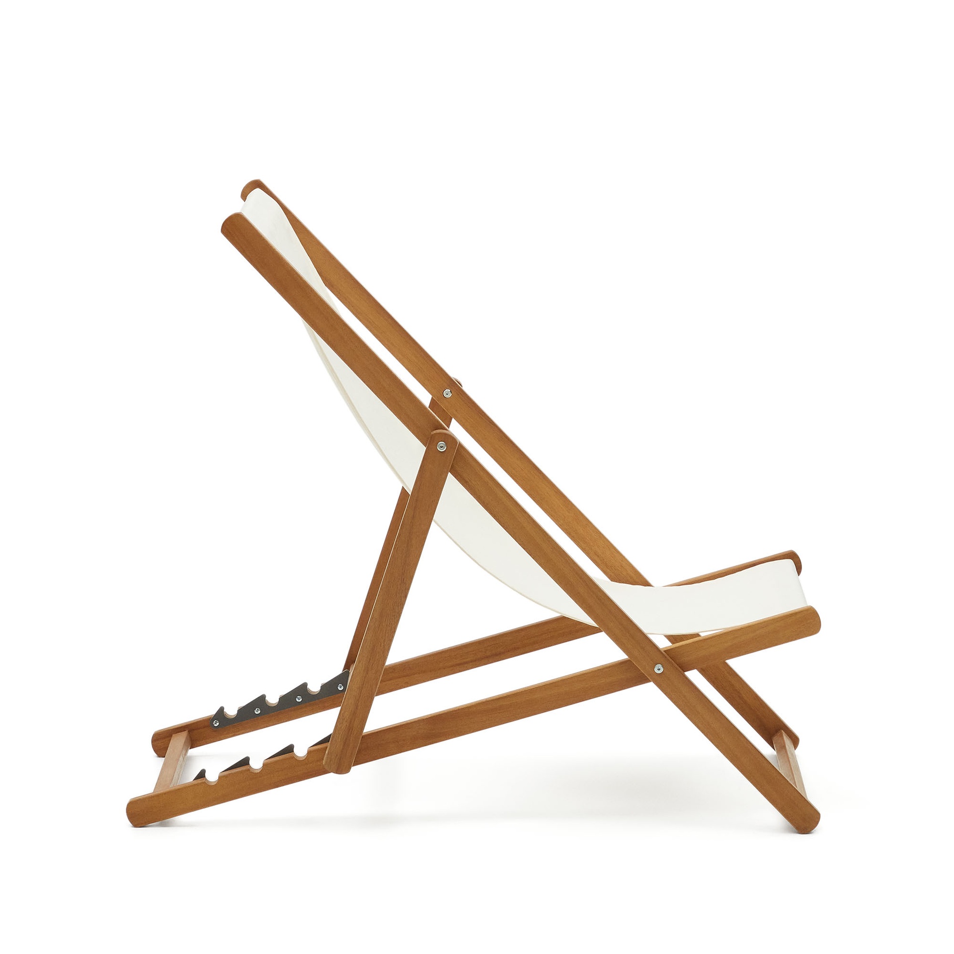 Adredna solid acacia outdoor deck chair in beige FSC 100%
