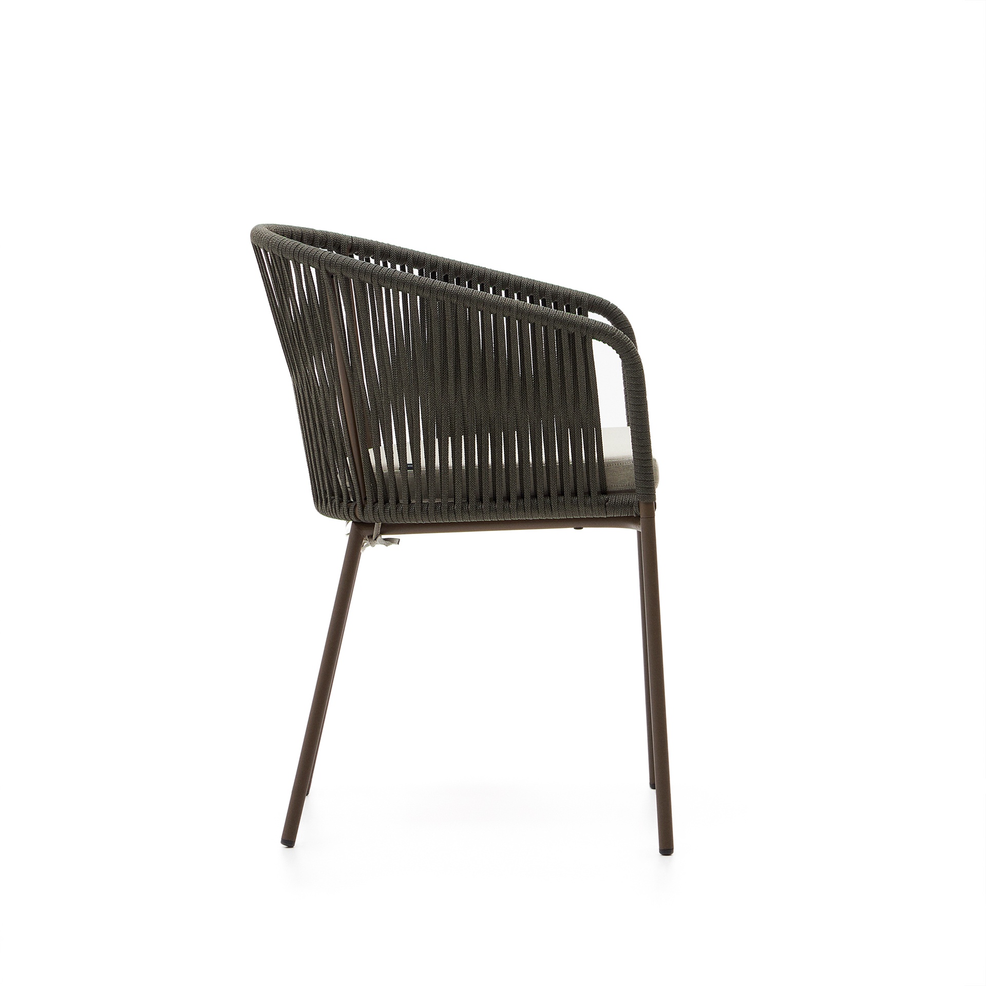 Yanet green rope chair with galvanised steel legs
