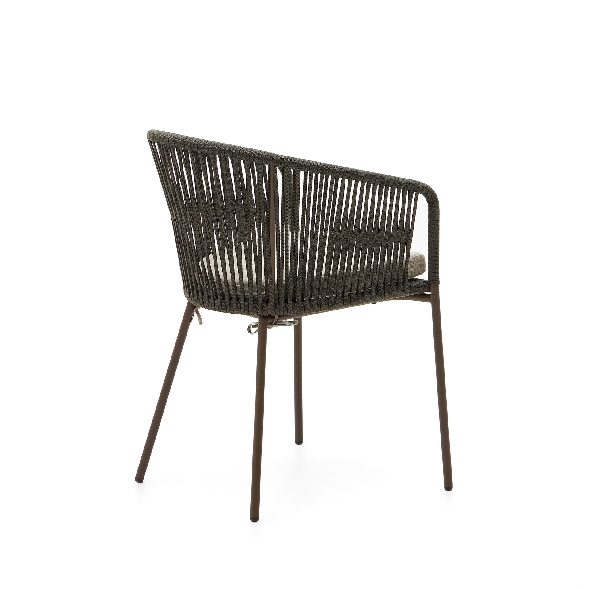 Yanet green rope chair with galvanised steel legs