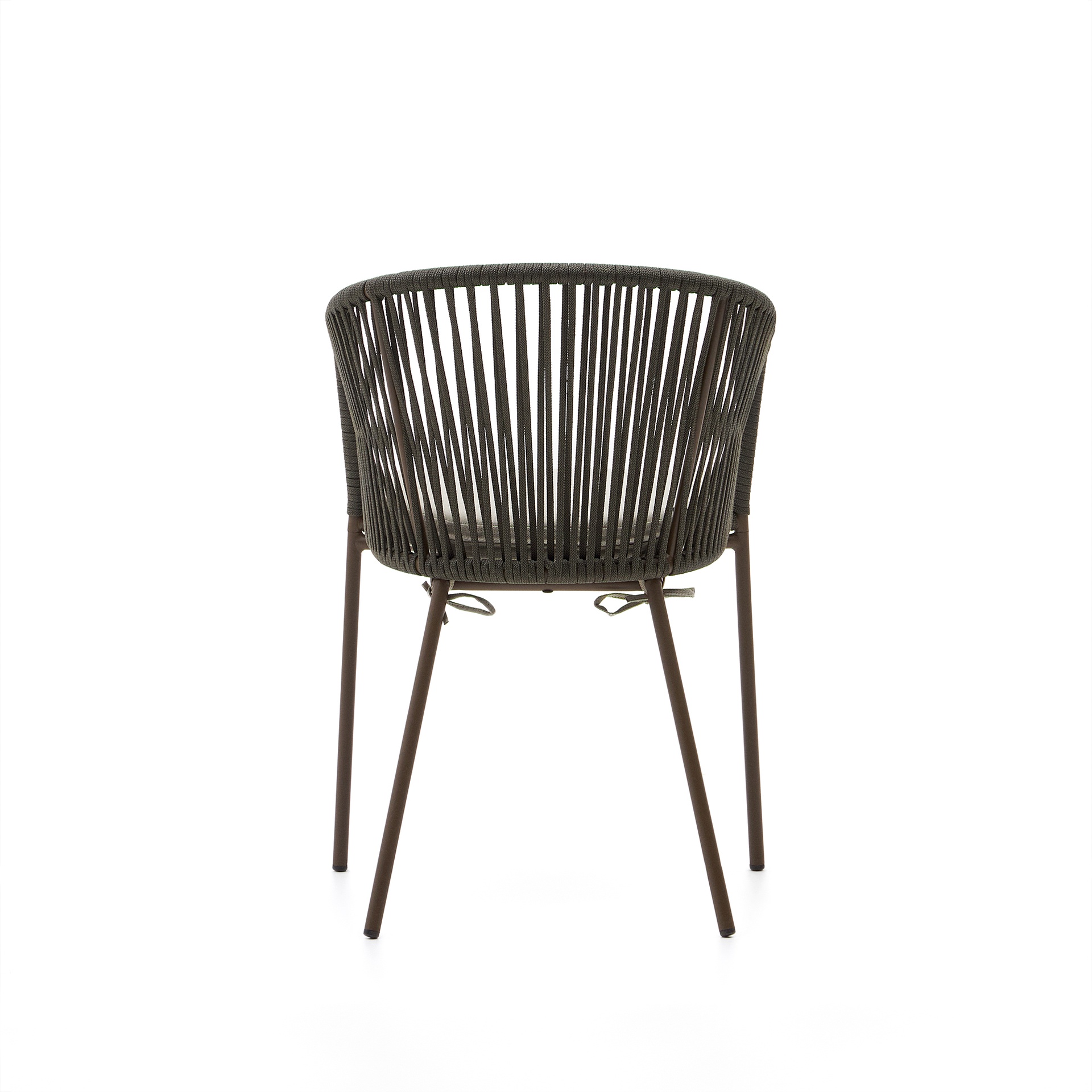 Yanet green rope chair with galvanised steel legs