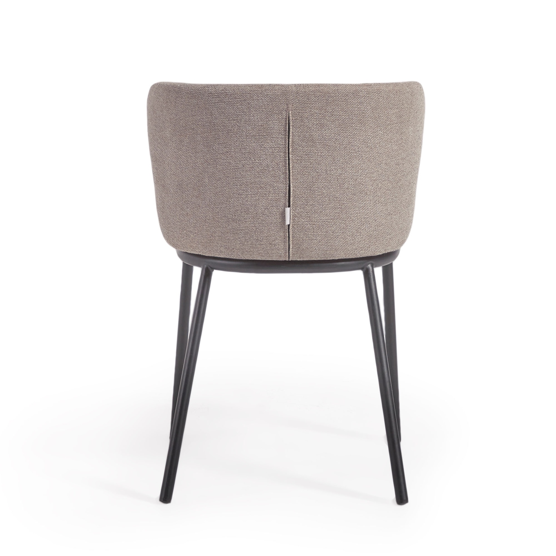 Ciselia chair in light brown chenille and steel legs with black finish FSC Mix Credit