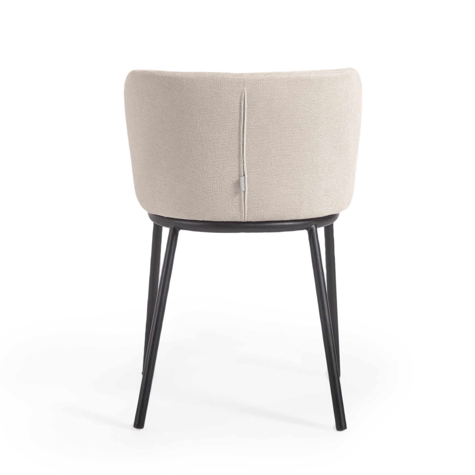 Ciselia chair in beige chenille and steel legs with black finish FSC Mix Credit