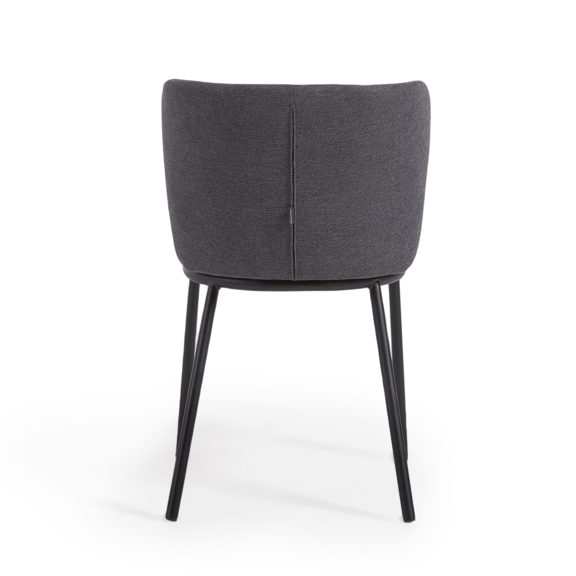 Ciselia chair in dark grey chenille and steel legs with black finish FSC Mix Credit