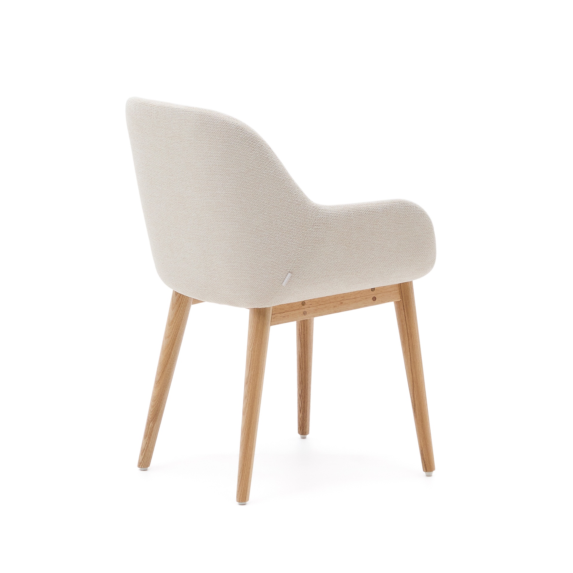 Konna chair in beige with solid ash wood legs in a natural finish