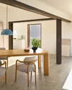 Melqui beige chair in solid oak wood a natural finish