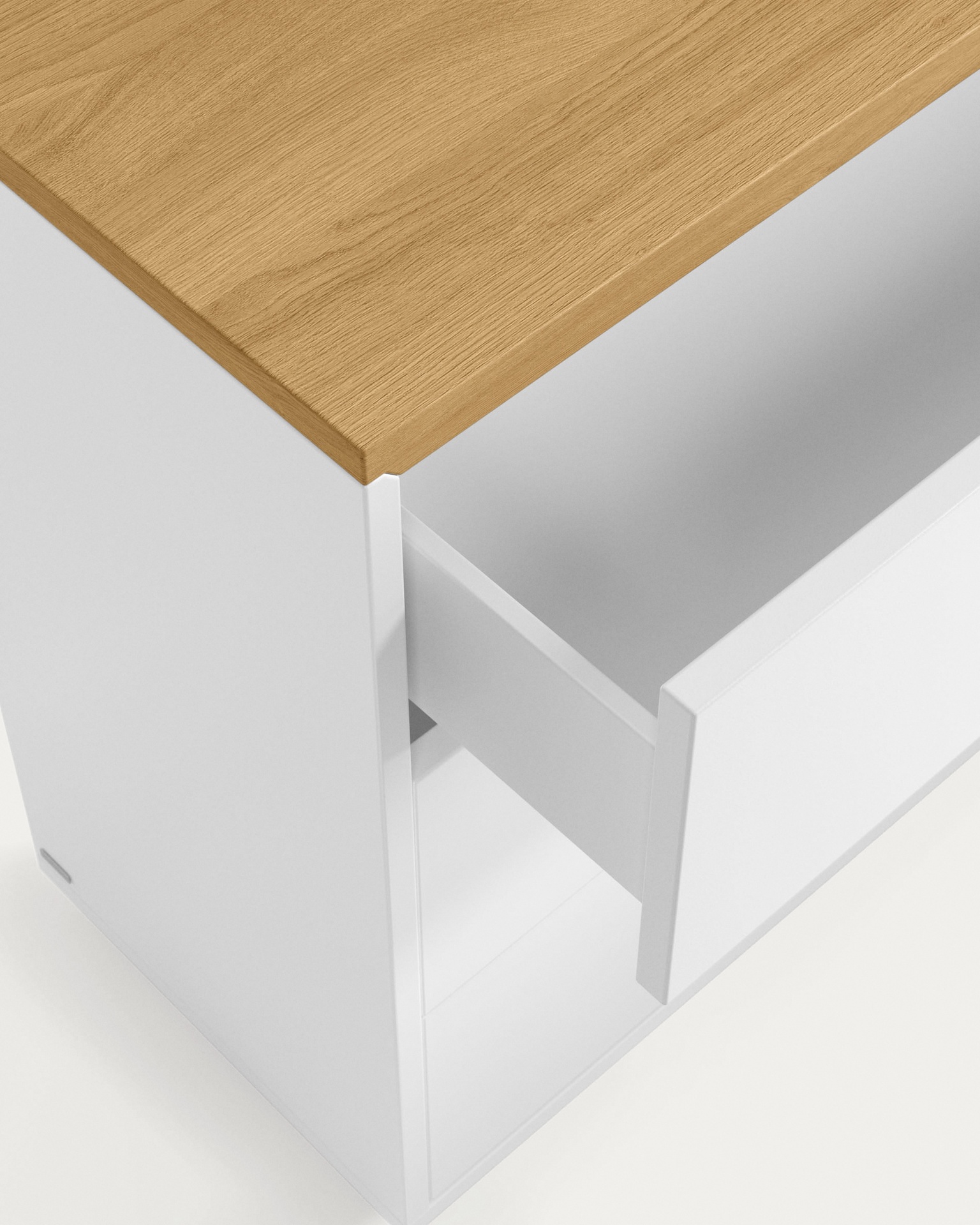 Abilen 3-drawer oak veneer and white lacquer chest of drawers 90 x 75 cm FSC 100%