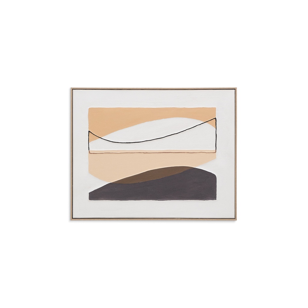 Zay picture with brown geometric shapes, 80 x 100 cm
