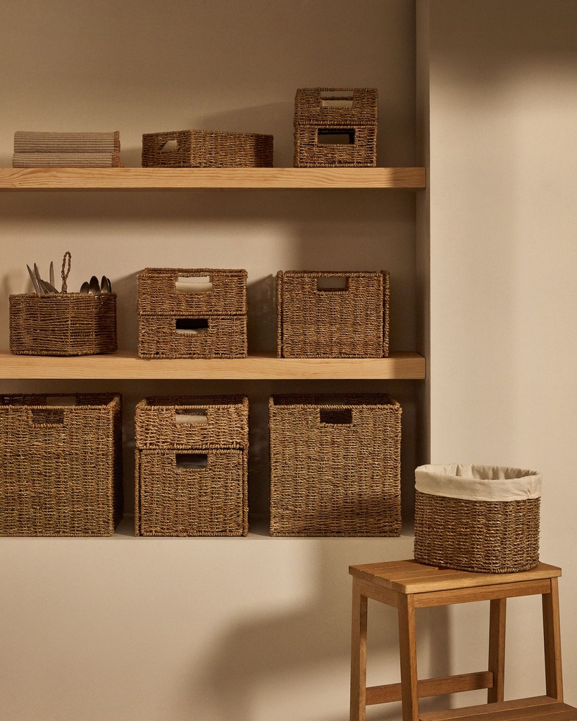Tossa natural fiber folding box, 32 x 33 cm