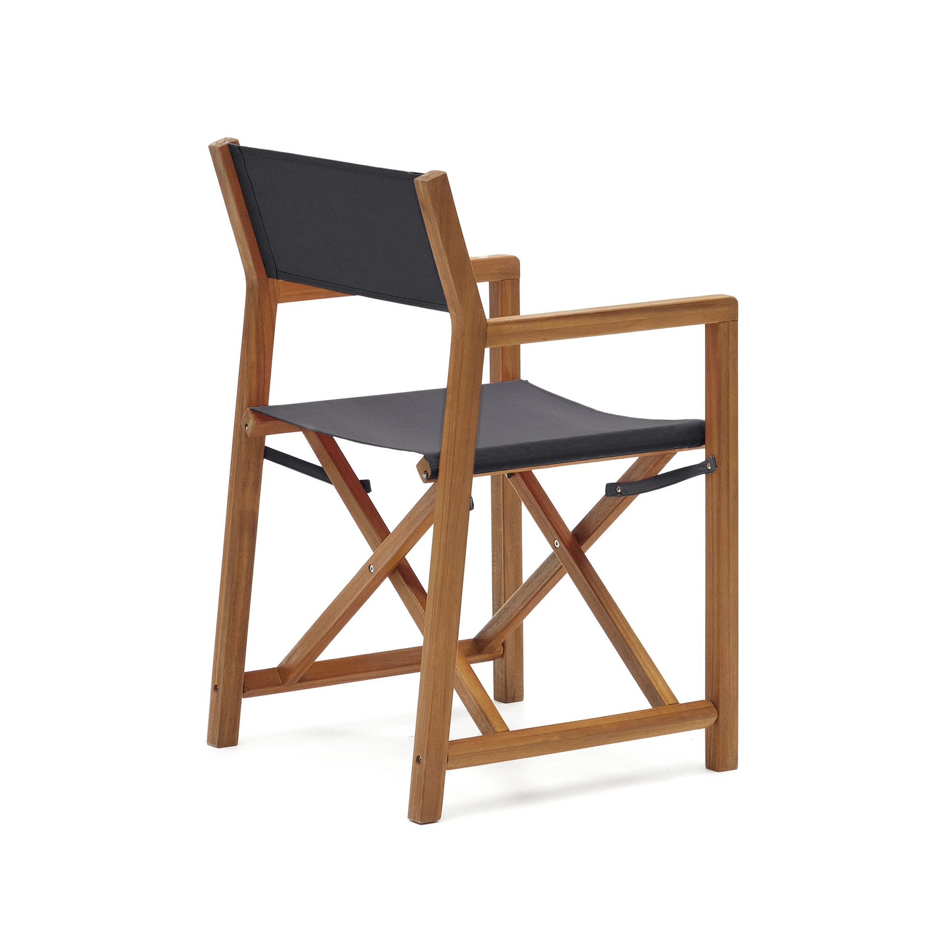 Thianna folding outdoor chair in black with solid acacia wood FSC 100%