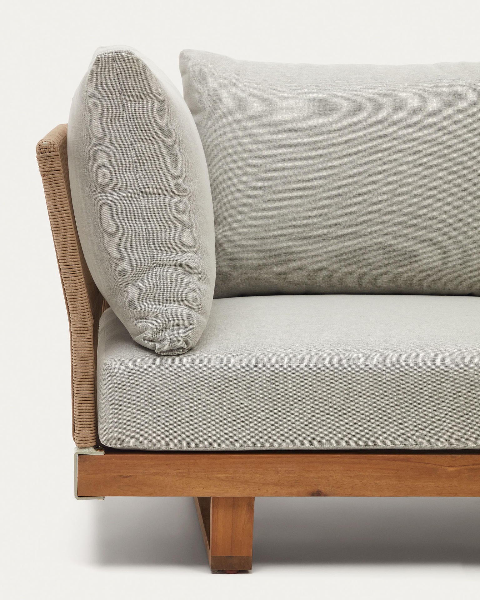 Raco 5 seater corner sofa and coffee table, made from solid acacia wood