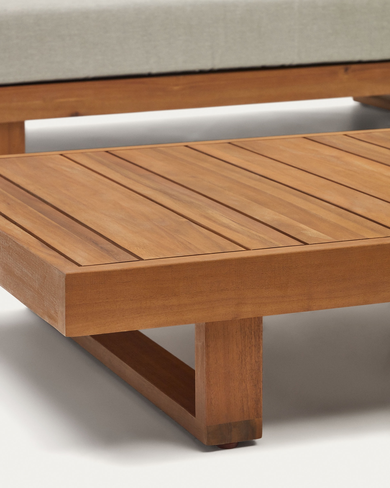 Raco 5 seater corner sofa and coffee table, made from solid acacia wood