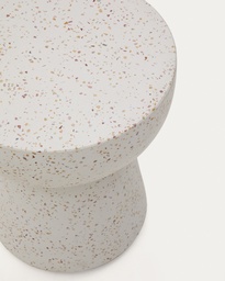 Pada white terrazzo side table, Ø 40 cm