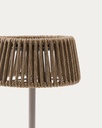 Aldet outdoor solar table lamp in grey rope cord