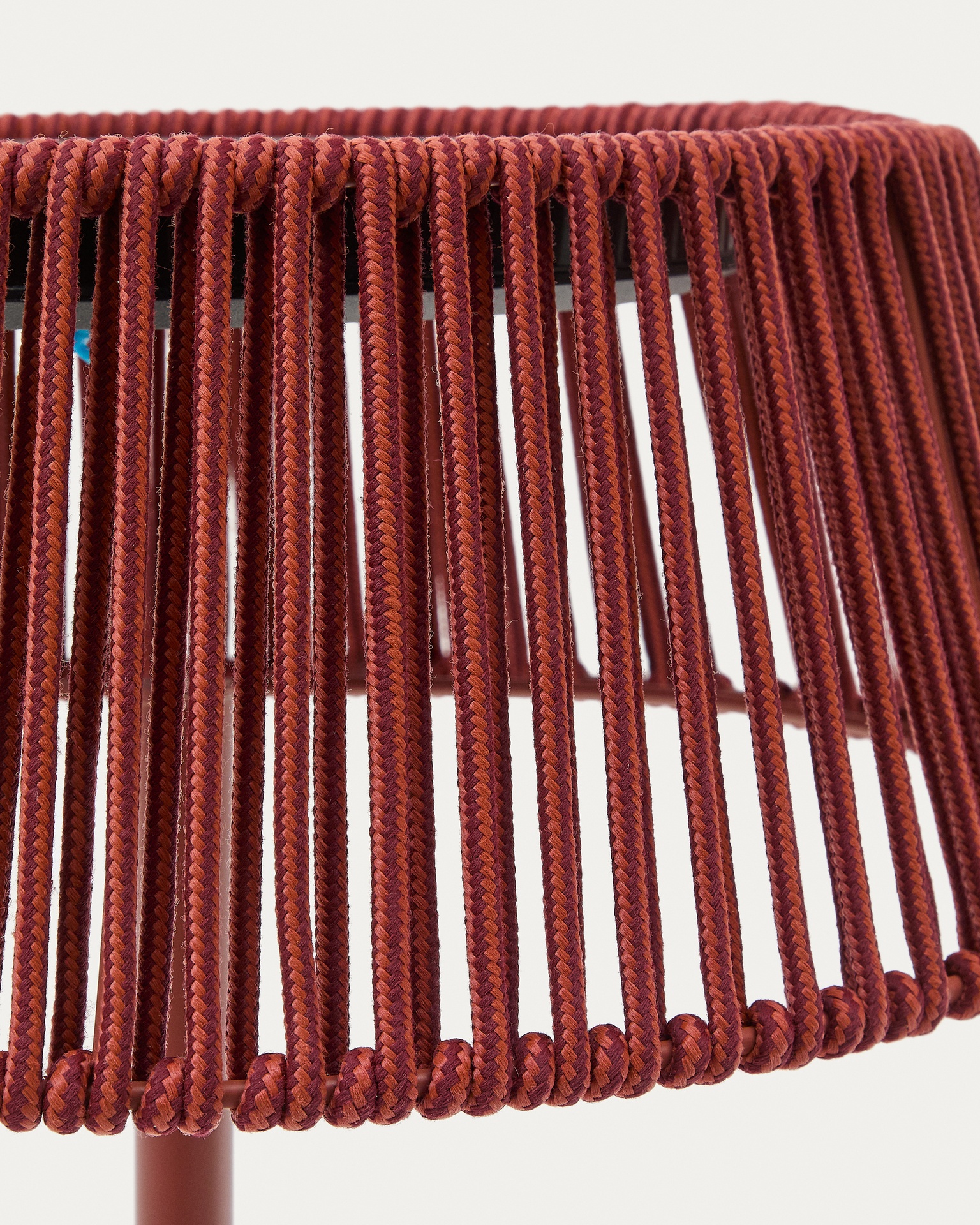 Aldet outdoor solar floor lamp in terracotta rope cord Ø46cm