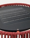 Aldet outdoor solar floor lamp in terracotta rope cord Ø46cm