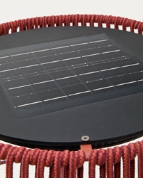 Aldet outdoor solar floor lamp in terracotta rope cord Ø46cm