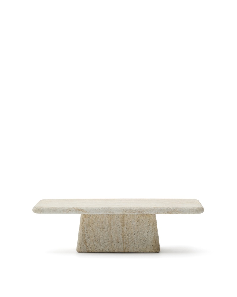 Kave Home Drasi Outdoor Couchtisch (Sehr gut, Beige, 140x40x70)