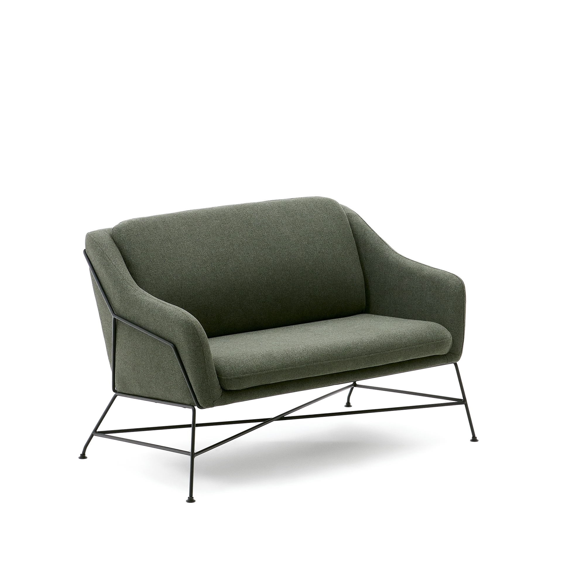 Kave Home Brida 2-Sitzer Sofa (Grün, Neu)