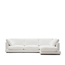 Kave Home Gala 4-Sitzer Sofa mit Chaiselongue rechts (Weiss, Neu)