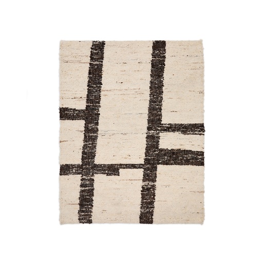 Teppich Hadin Grafik-Jacquard aus Wolle beige und braun 160 x 230 cm (Neu)