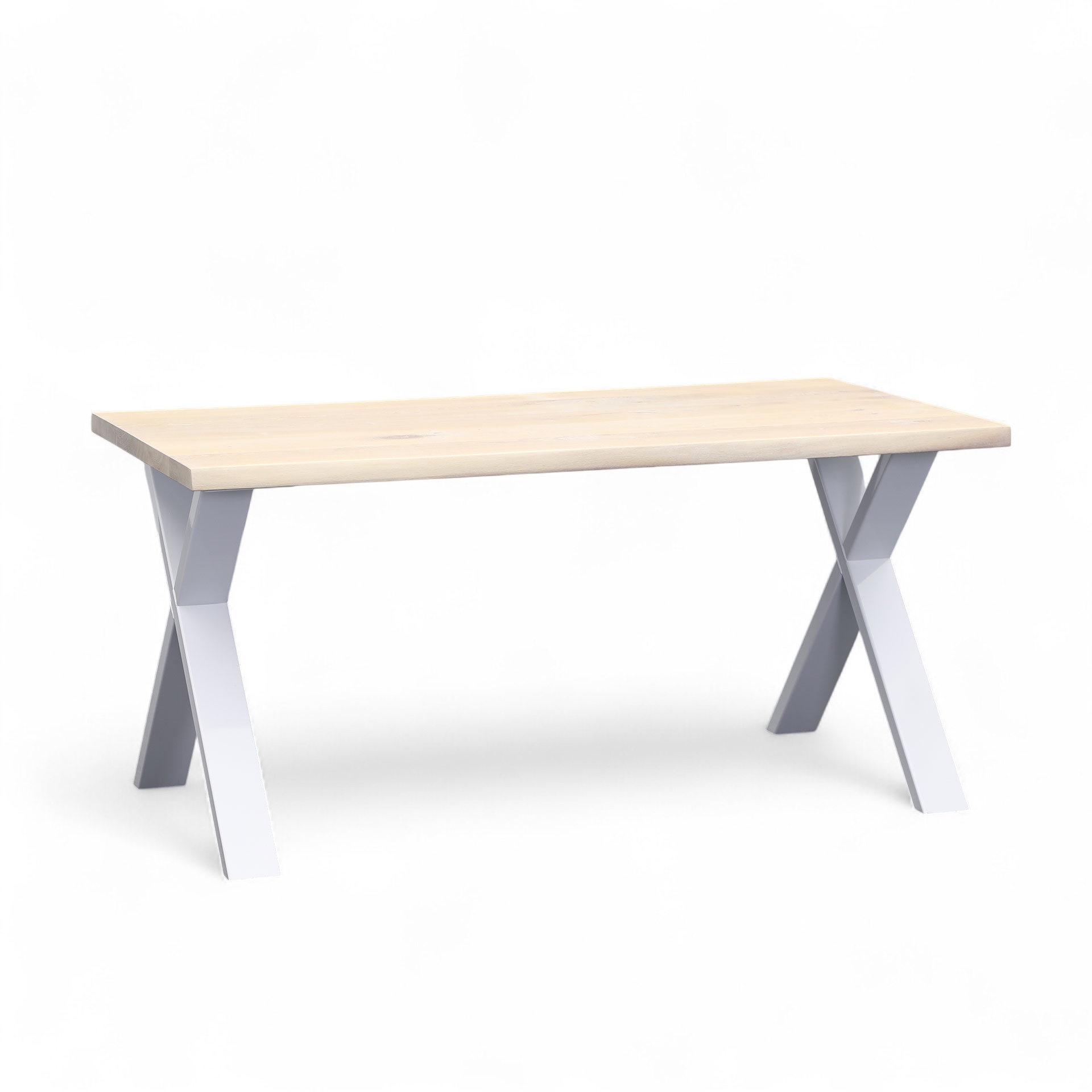 Massivholztisch Bisley Fortis 160x80 cm, Eiche hell/Weiss, Rechteckig, Neu, Tisch - Hochwertig & langlebig