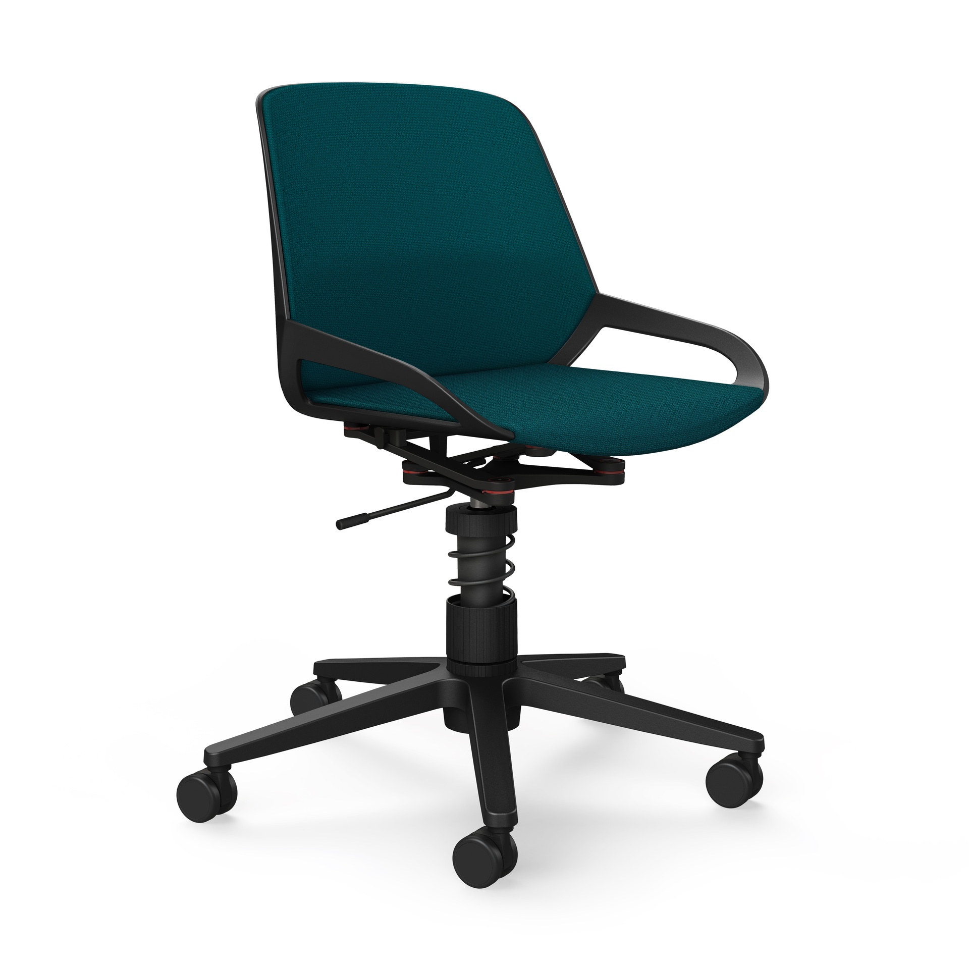 Fauteuil pivotant Aeris Numo Task sans accoudoirs, Pétrole/Noir, Nouveau, Chaise ergonomique - idéale pour un travail flexible