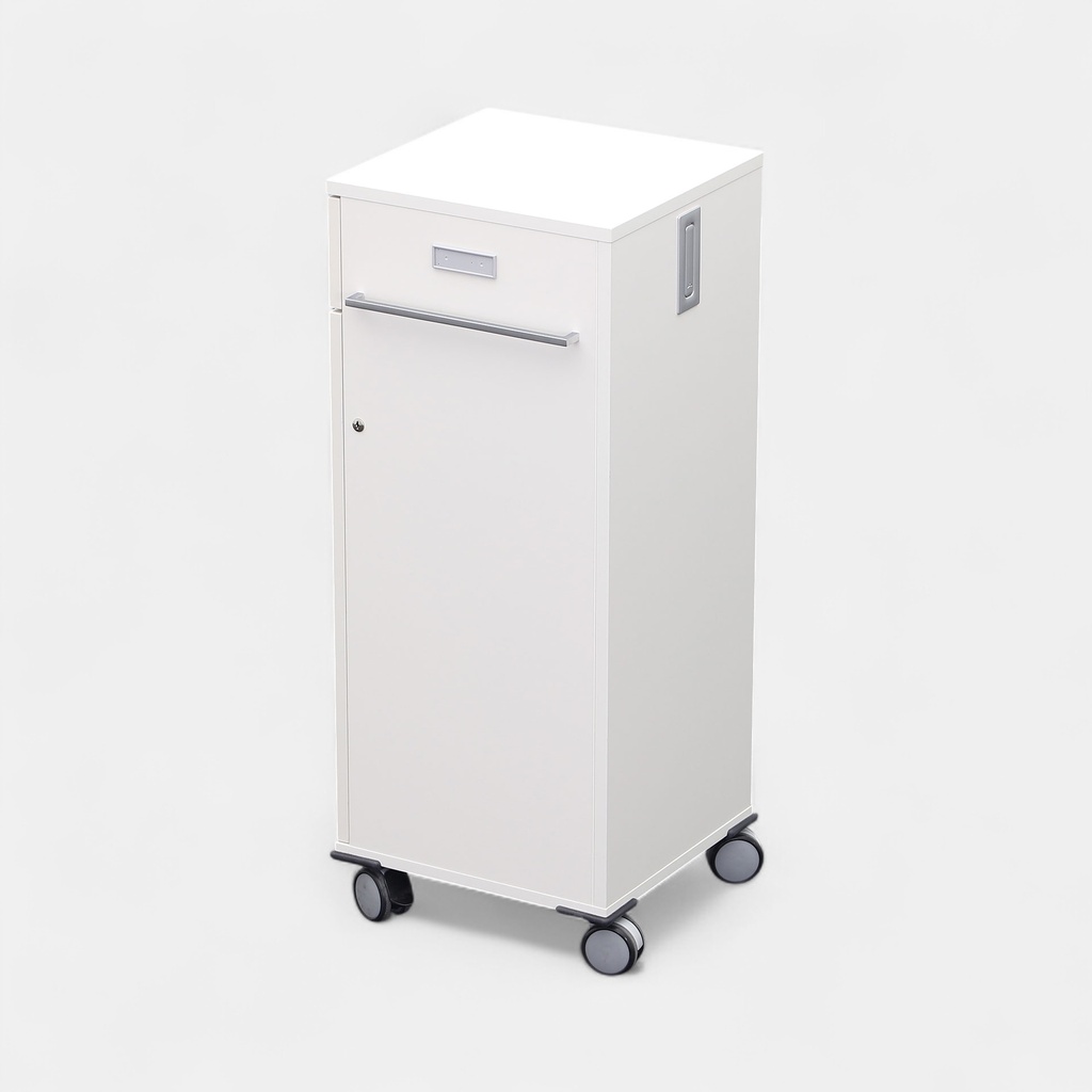 Mobiler Büroorganizer weiss refurbished mit Schlüssel