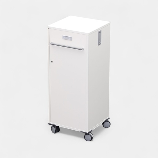 Mobiler Büroorganizer weiss refurbished mit Schlüssel
