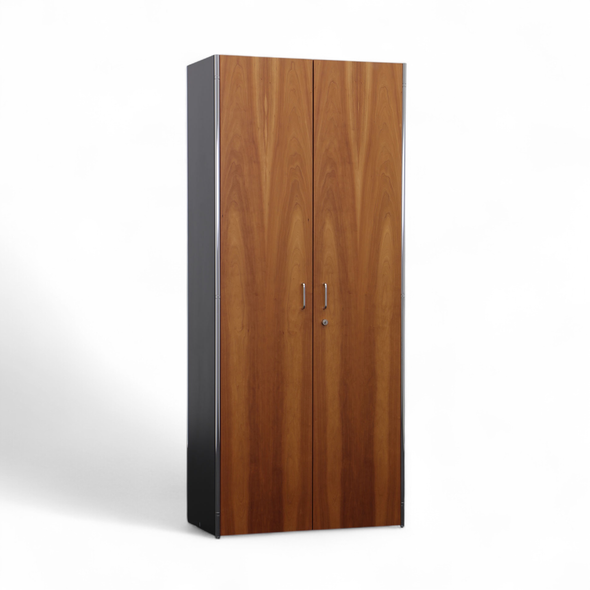 Garderobenschrank Ergodata Tosca Nussbaum/Schwarz, mit Schlüssel, 80.0 x 190.0 x 40.0 cm, Gut
