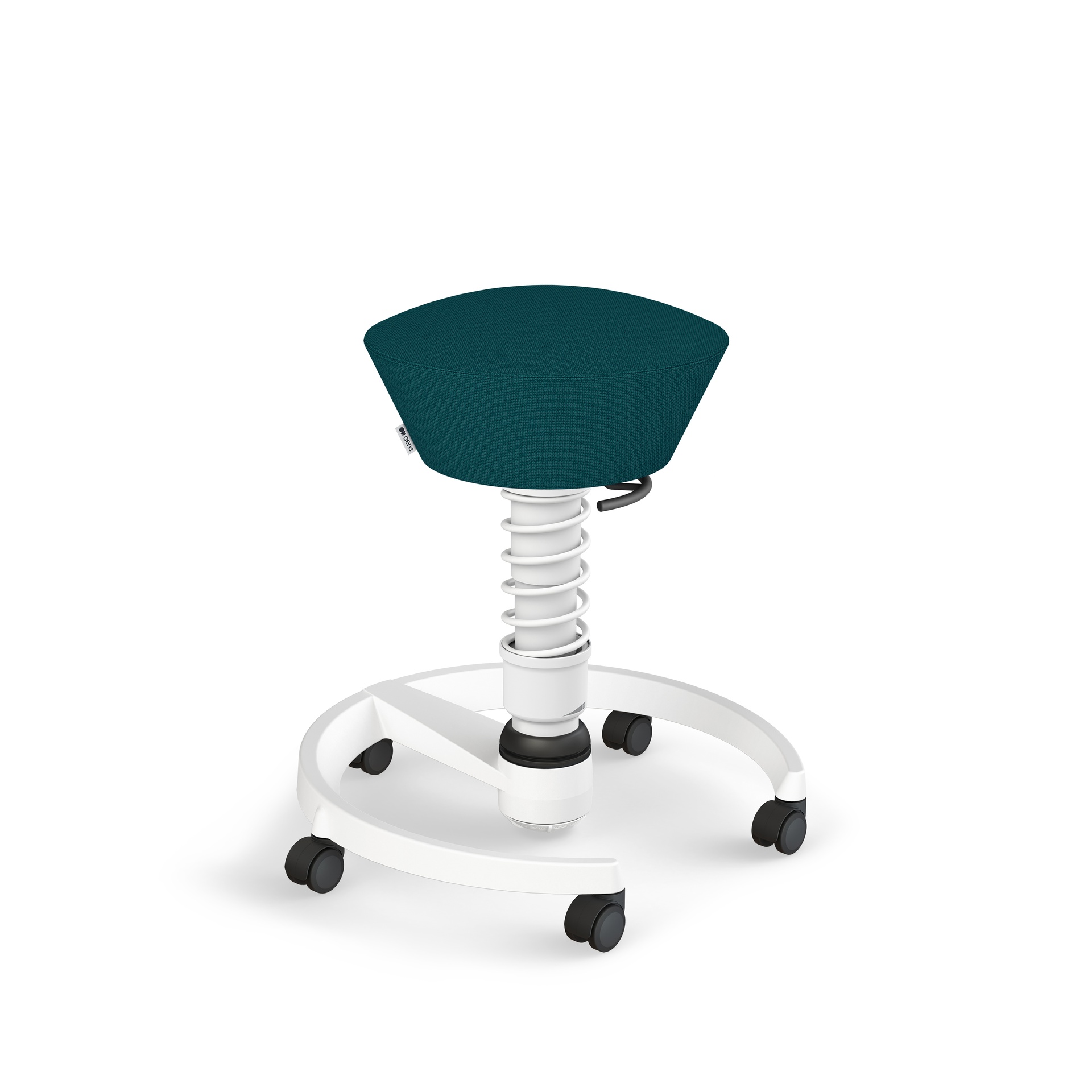 Image of Bürohocker Aeris Swopper Petrol/Weiss, Hartbodenrollen, Dynamisches Sitzen - optimal für gesundes Sitzen