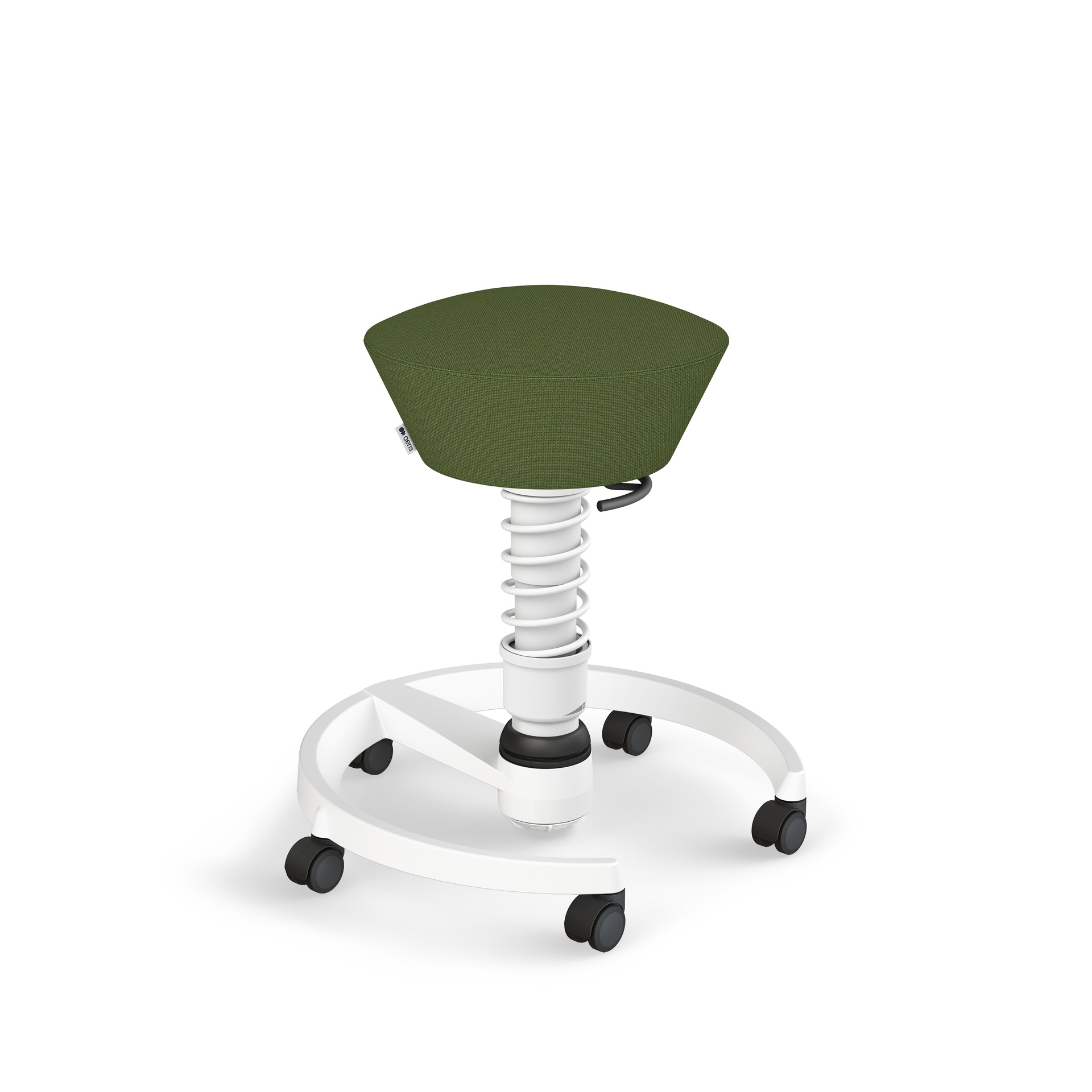 Aeris Swopper office stool (Green, White, Hard floor castors)