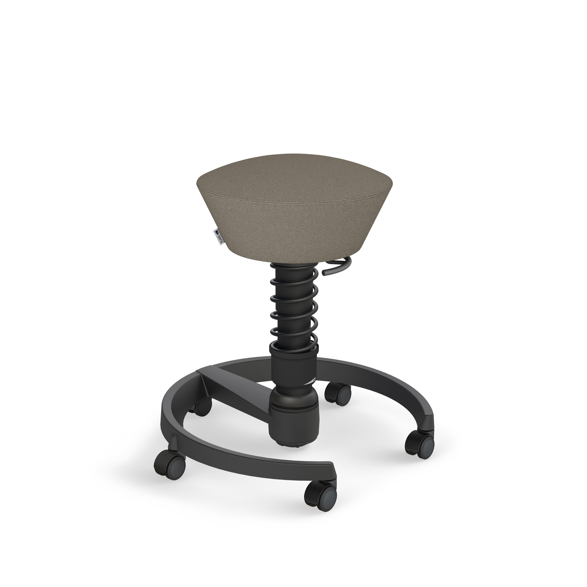 Tabouret de bureau Aeris Swopper Beige/Noir, Roulettes pour sols durs, Assise dynamique - optimale pour une assise saine
