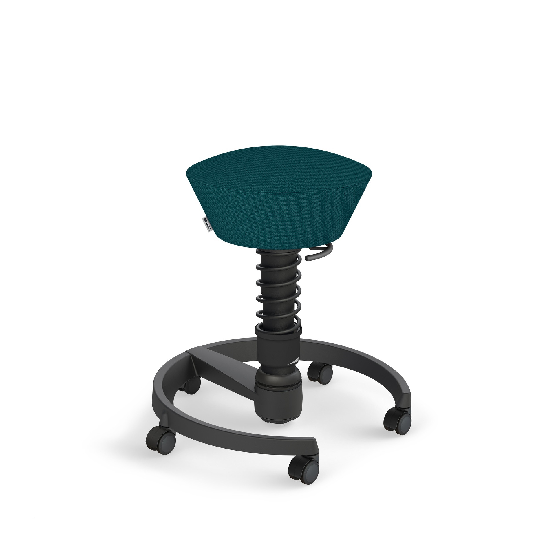 Bürohocker Aeris Swopper (Petrol, Schwarz, Hartbodenrollen)